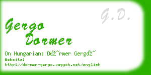 gergo dormer business card